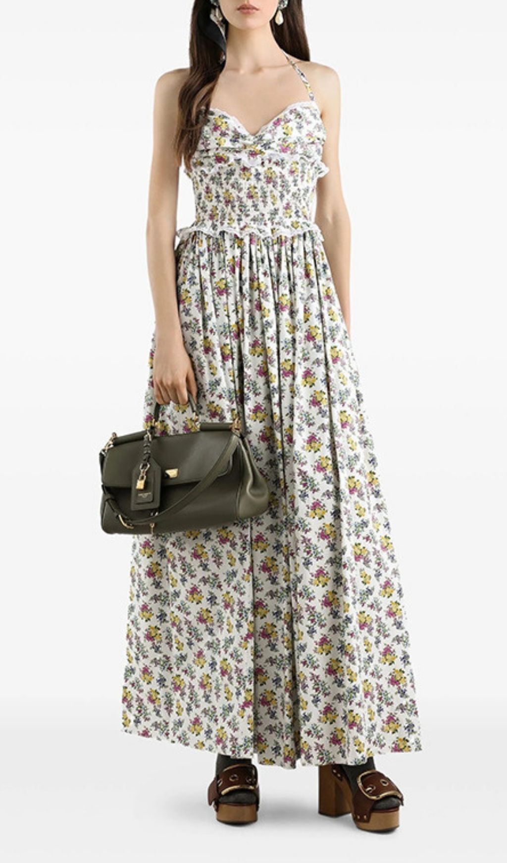 Fashionslee Women Kirtana Halter Floral Maxi Dress