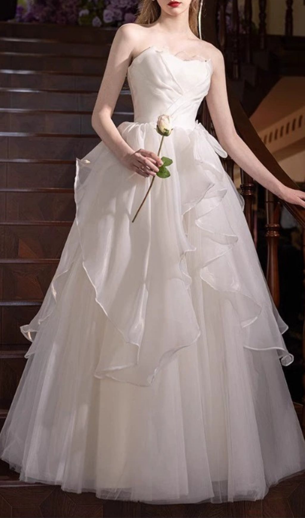 5175d408128084cf4a9e2b156ddb0982.jpg Fashionslee Women Karlie White Strapless Mesh Maxi Dress