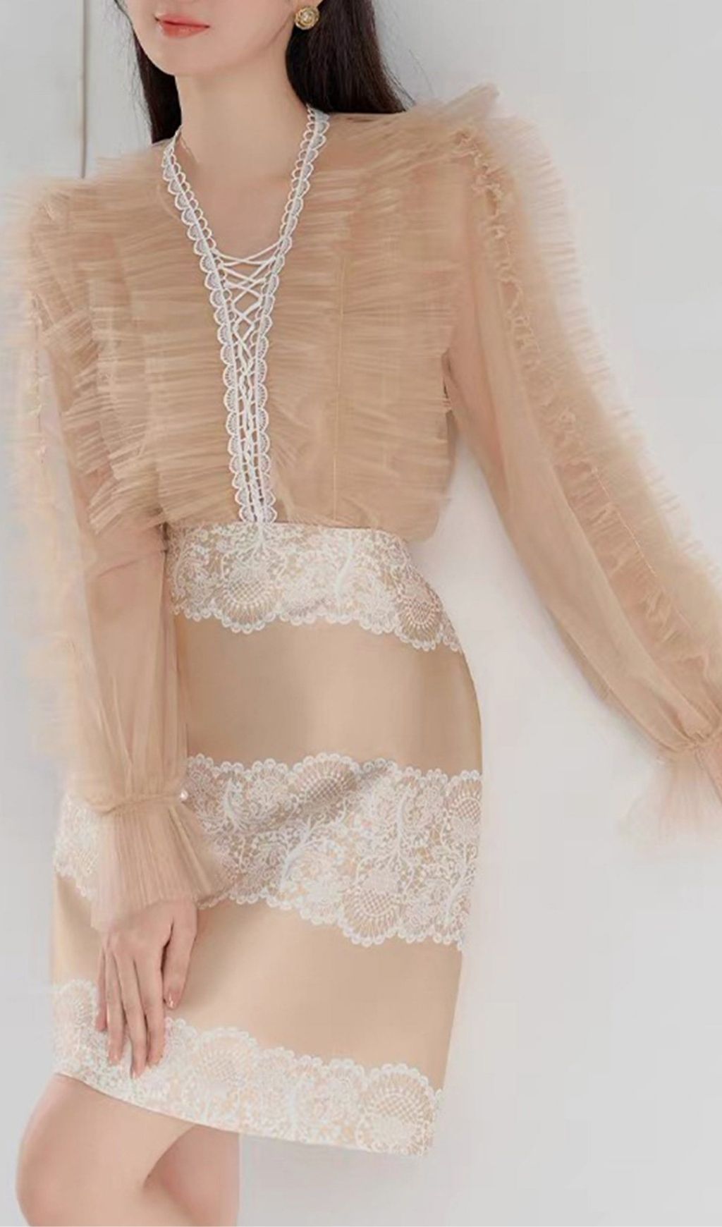 5190aae9fe7ef755fc82fbfb1ab5451c.jpg Fashionslee Women Kameko Mesh Lace Two-Piece Set