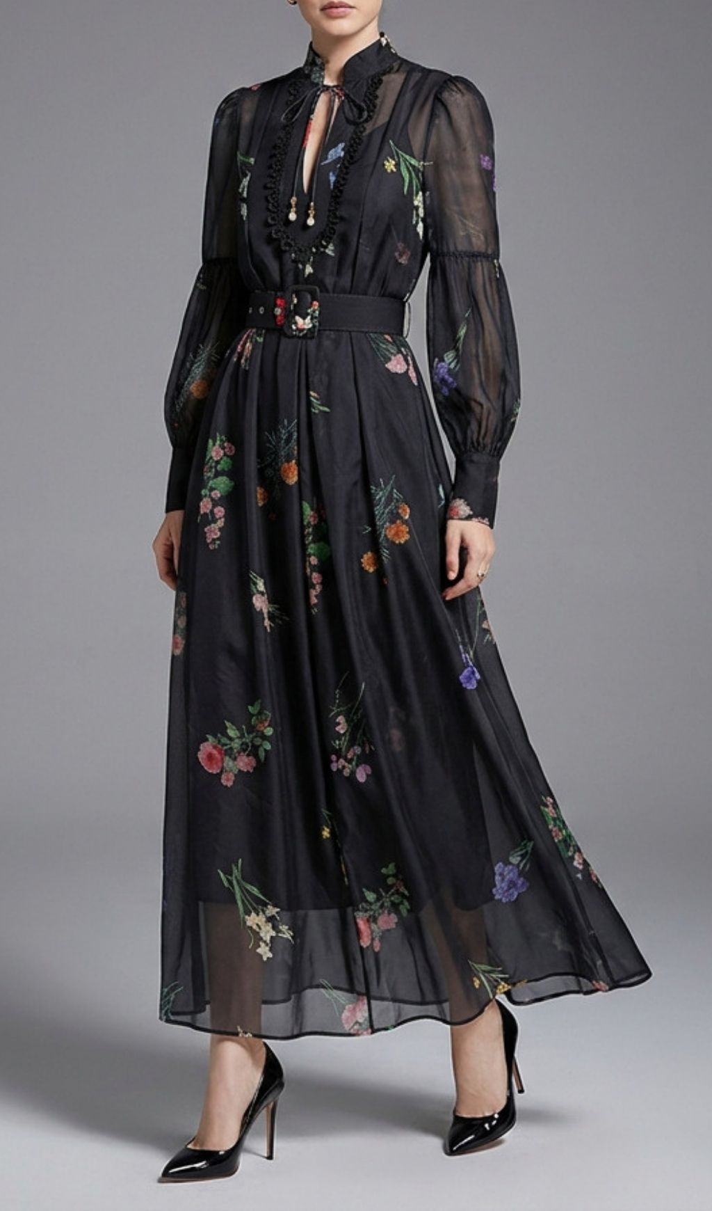 Fashionslee Women Kaur Floral Long Sleeve Maxi Dress