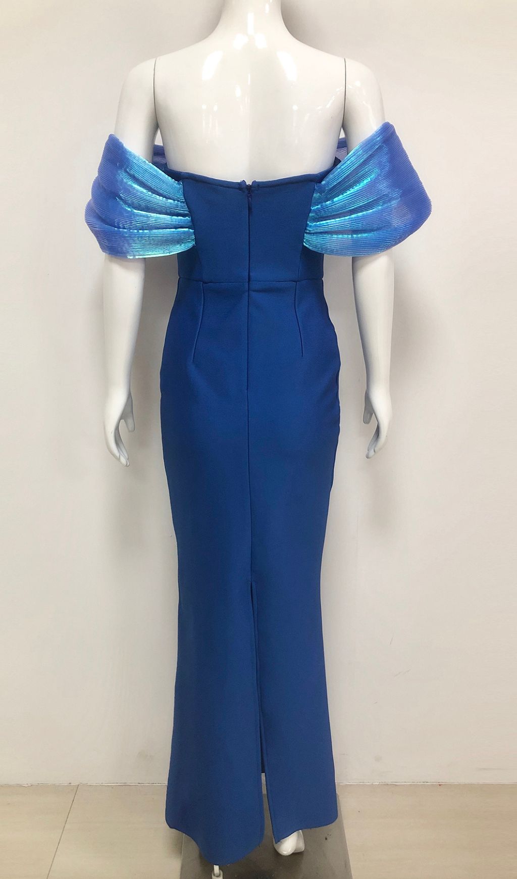 51cedc6b4309c8780643c3fc058becf1.jpg Fashionslee Women Emani Blue Off-Shoulder Maxi Bandage Dress