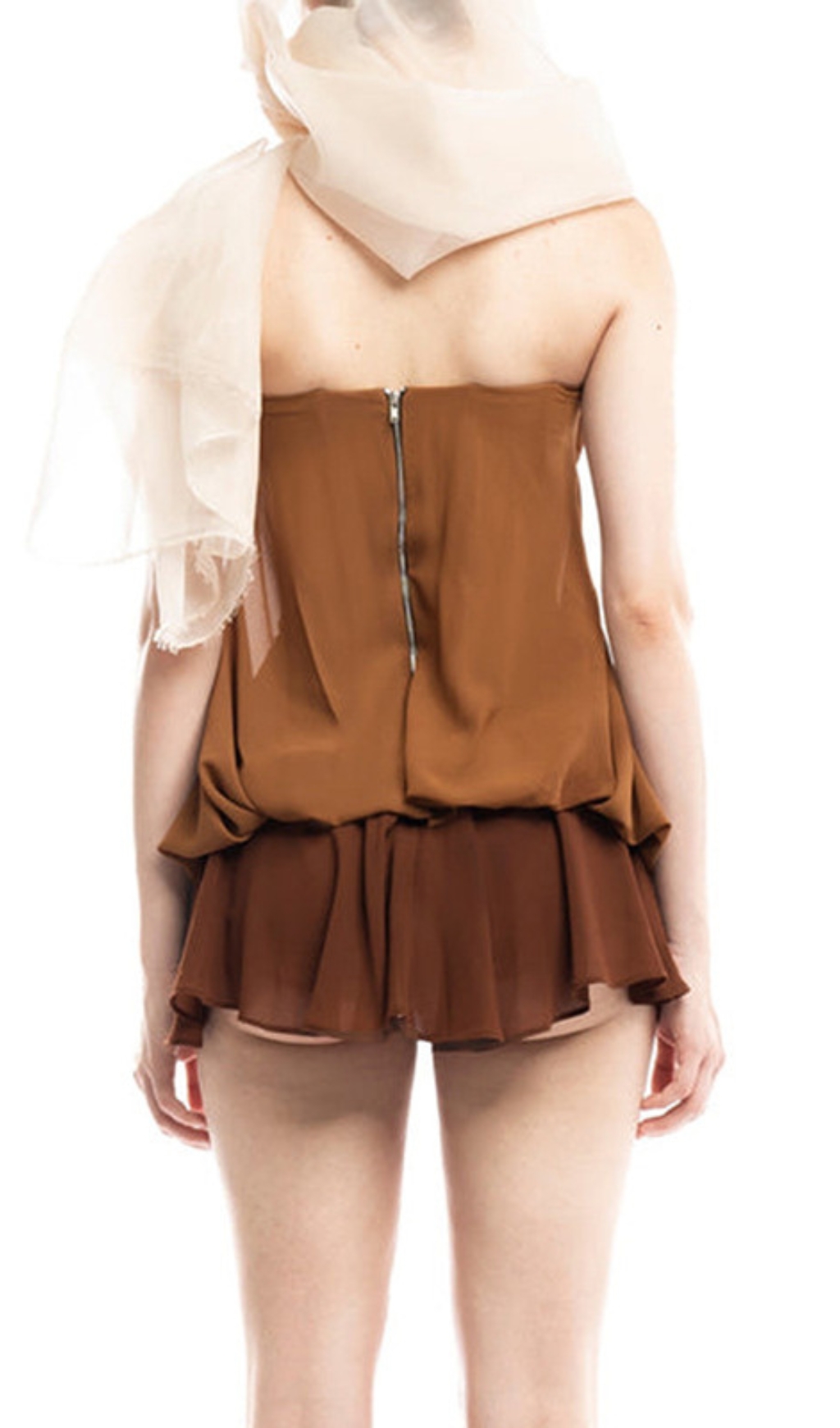 Fashionslee Women Essence Coffee Butterfly Mini Dress