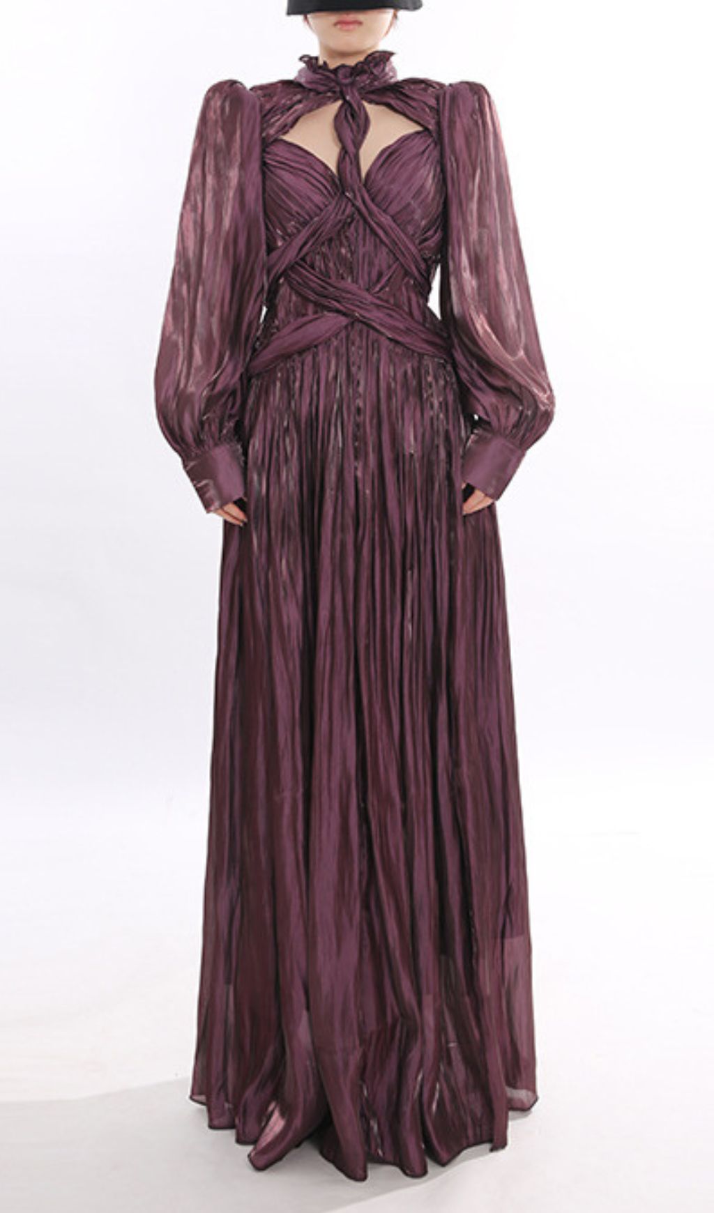 521d4d5a68eadec76118f2cdcc952b5b.jpg Fashionslee Women Bauer Balloon Sleeve Twisted Maxi Dress