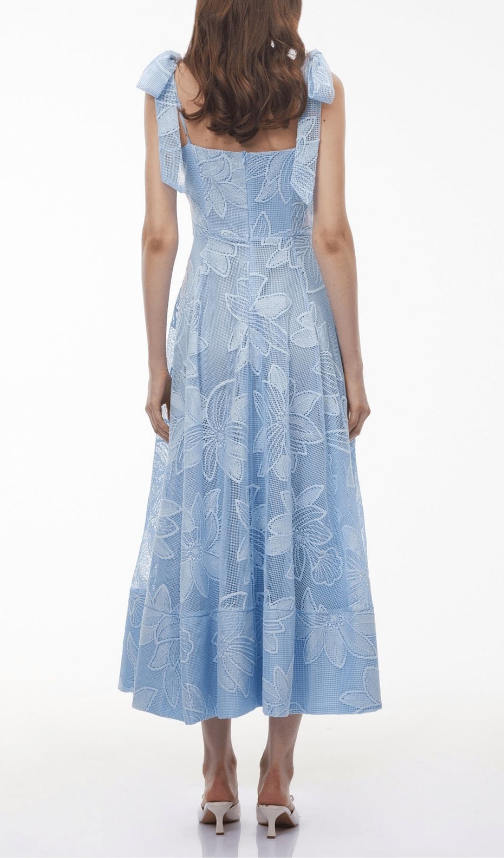 5269a1563145cc7c6e62a4de4e4319b3.jpg Fashionslee Women Kirstie Blue Strappy Embroidery Midi Dress