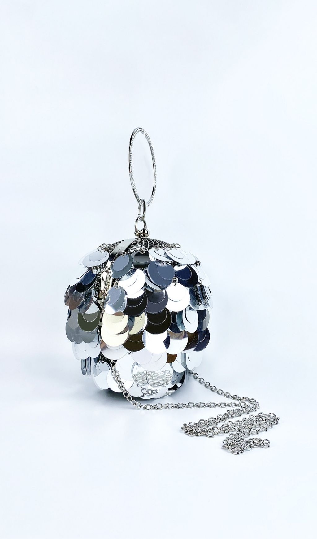 52804eeb584bec920a71e3bcc1d169c8.jpg Fashionslee Women Adaiba Silver Ball Sequin Bag
