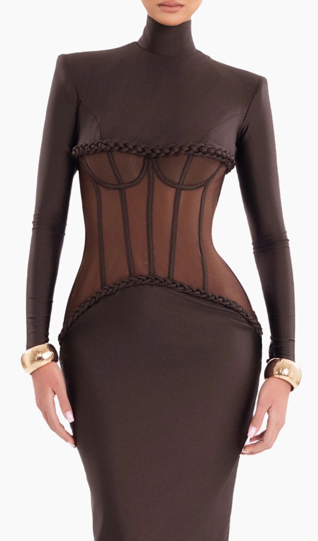 5282a12c09085fa18c5d7961d7a1bb2d.jpg Fashionslee Women Gravity Coffee Corset Long Sleeve Maxi Dress