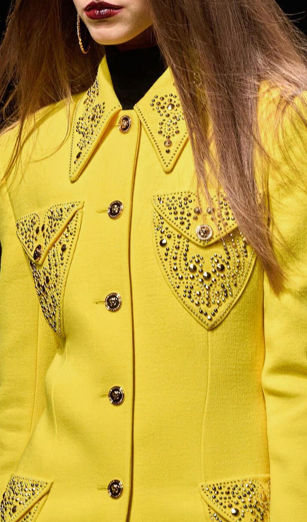 52bae6dff381e33627391c2dd6e7cd31.jpg Fashionslee Women Howie Yellow Embellished Blazer