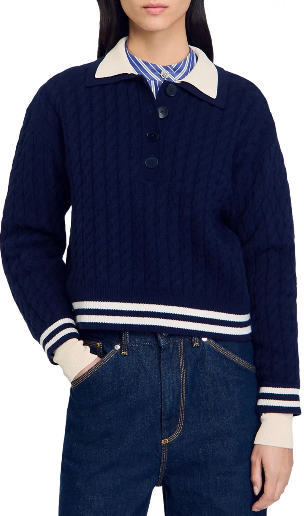 52d22b8495db6d1988f07911438c8336.jpg Fashionslee Women Fred Cable Knit Sweater