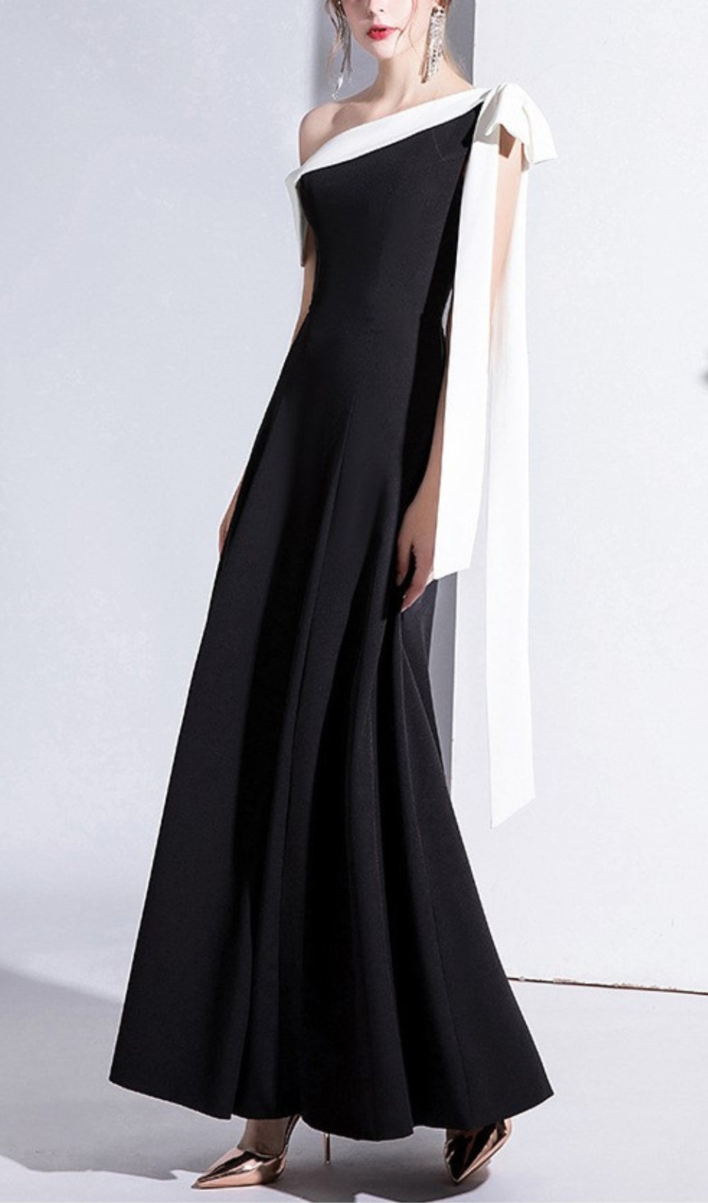 52d74ab1b22caa43b9d508dca3c2960f.jpeg Fashionslee Women Pagged Bow Midi Dress In Black