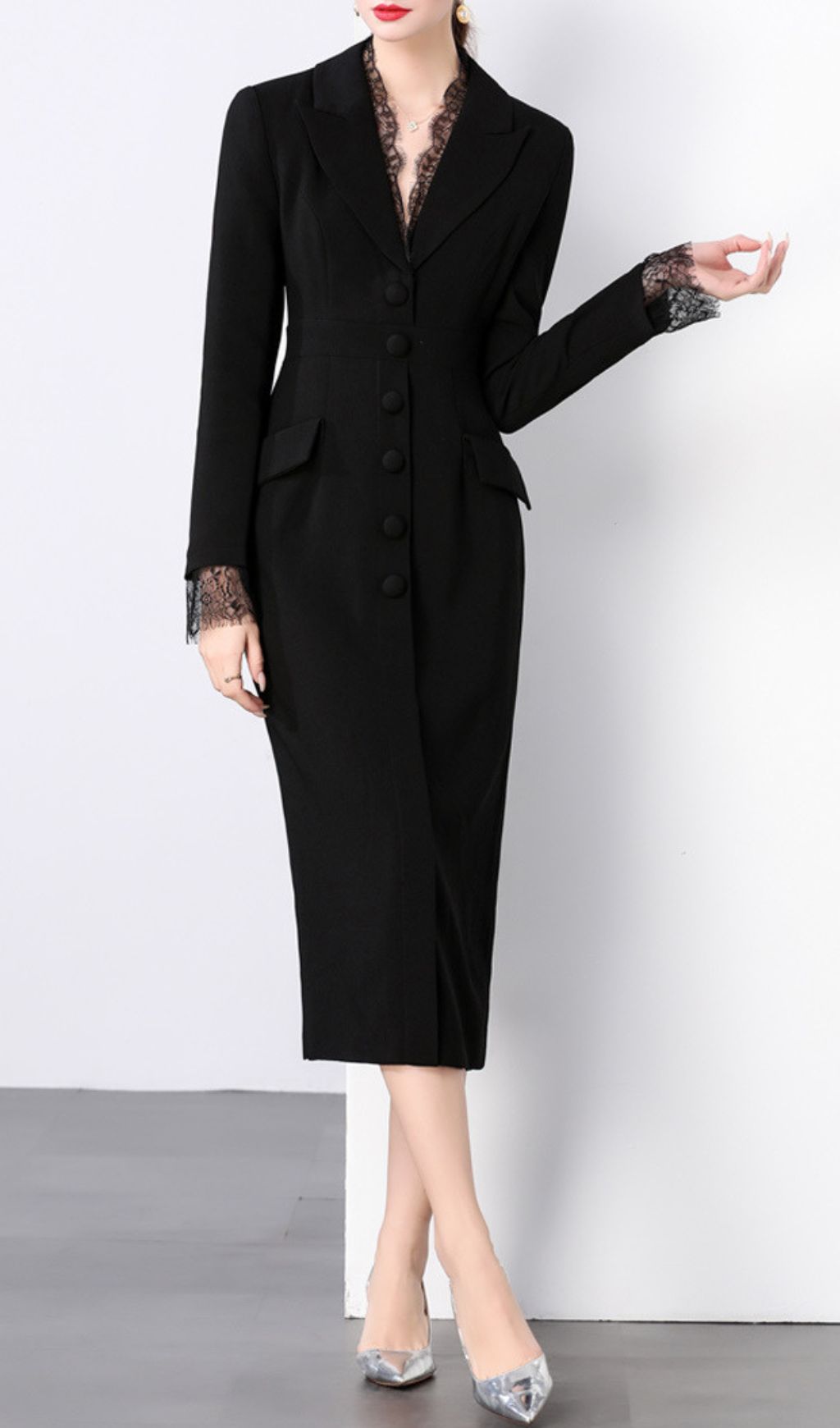 52df5876221d7941d0ef9877e7977d0d.jpg Fashionslee Women Romulus Long Sleeve Lace Midi Dress