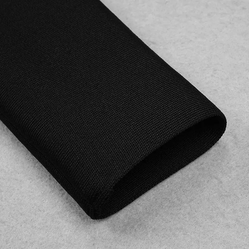 Fashionslee Women Black Hollow Out Midi Bandage Dress