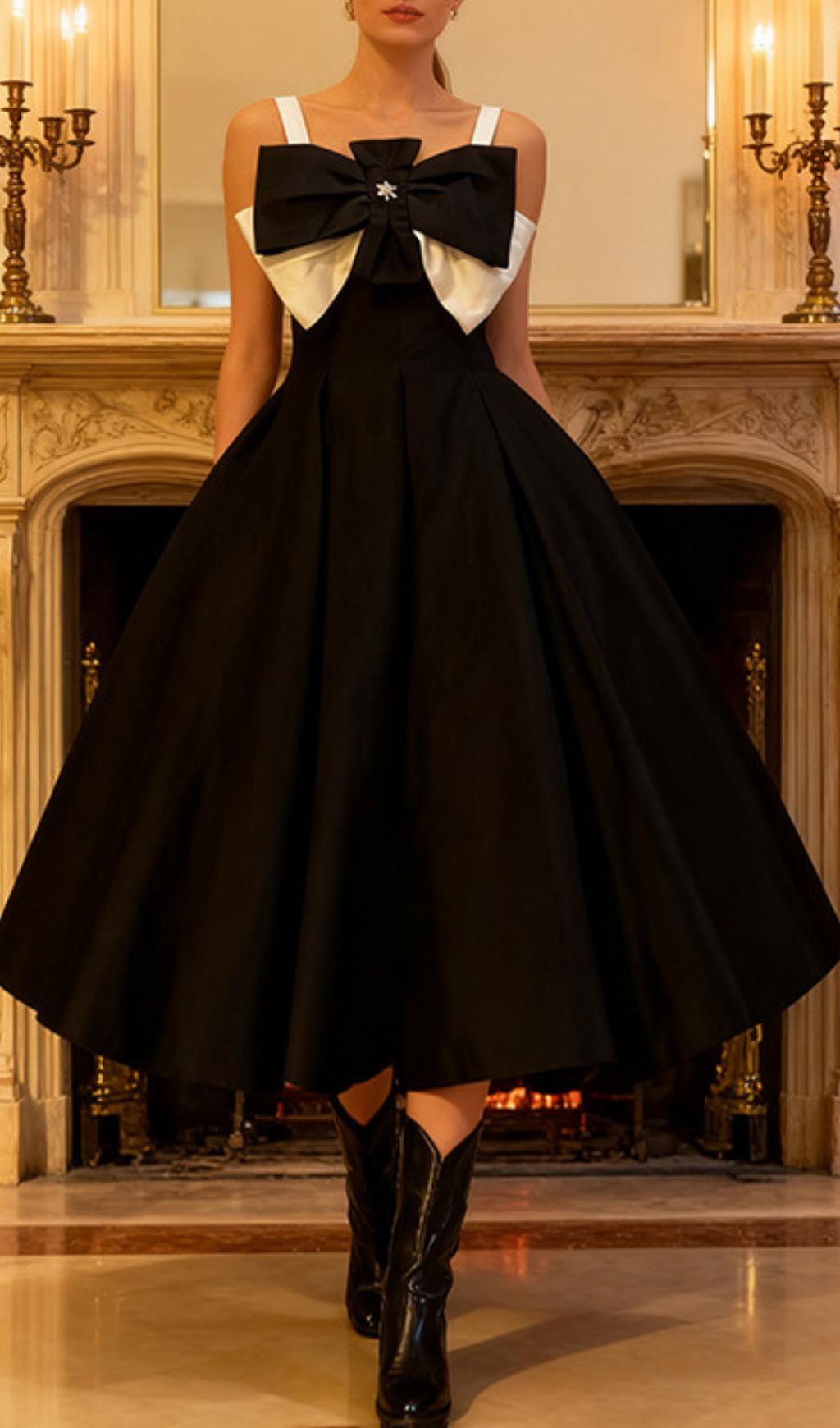 Fashionslee Women Isleen Strappy Bow Midi Dress