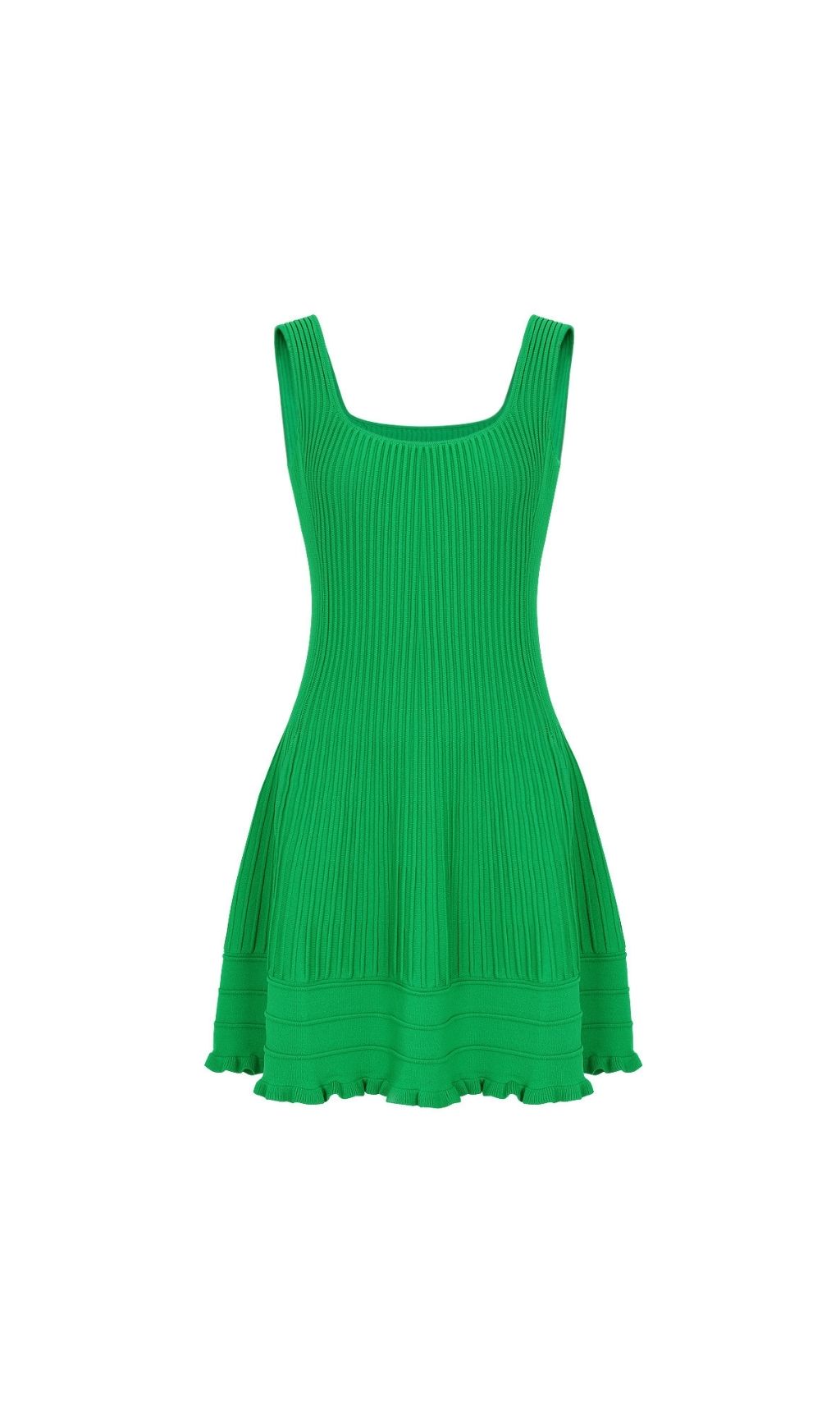 Fashionslee Women Kimiye Green Sleeveless Knit Mini Dress