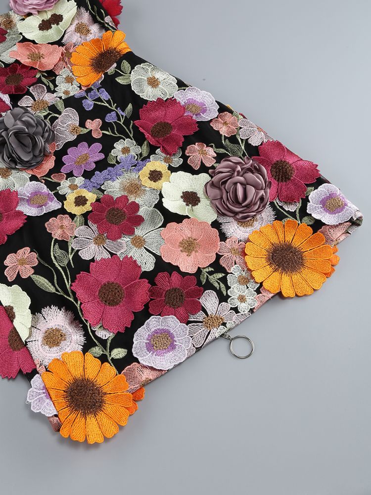 53d050eb6baaaac2b7ba85bb2153a481.jpg Fashionslee Women Laasya Black Strapless Flower Embroidery Mini Dress