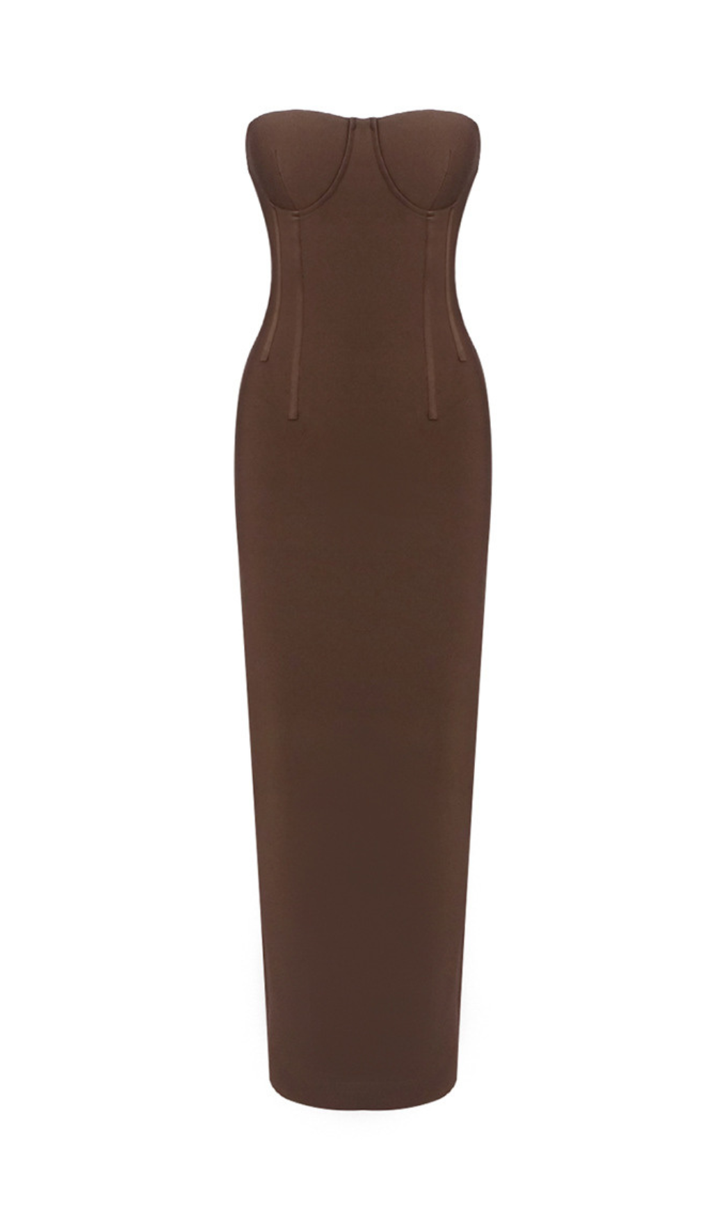53ef399f47e72e4a16c145ddbee058bb.png Fashionslee Women Holland Brown Strapless Bandage Maxi Dress