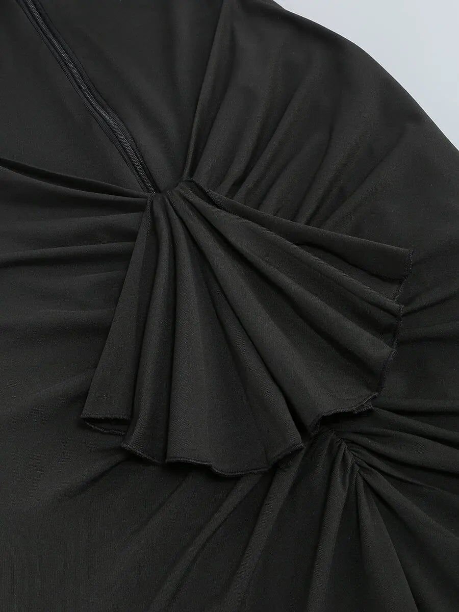 Fashionslee Women Bandeau Drape Maxi Dress In Black