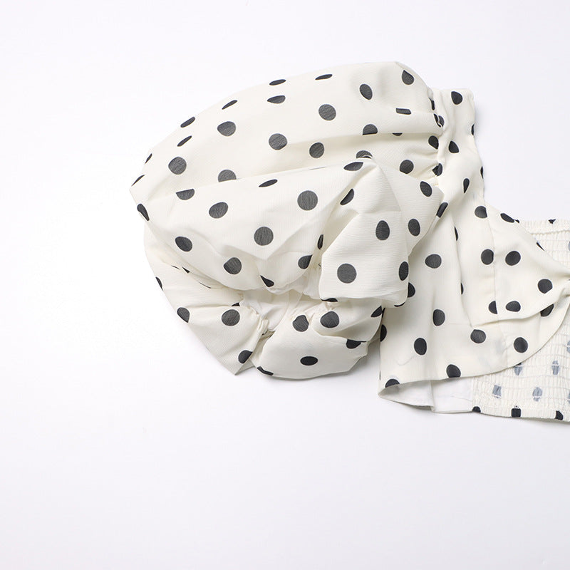 Fashionslee Women Polka Dot Skirt Set In White