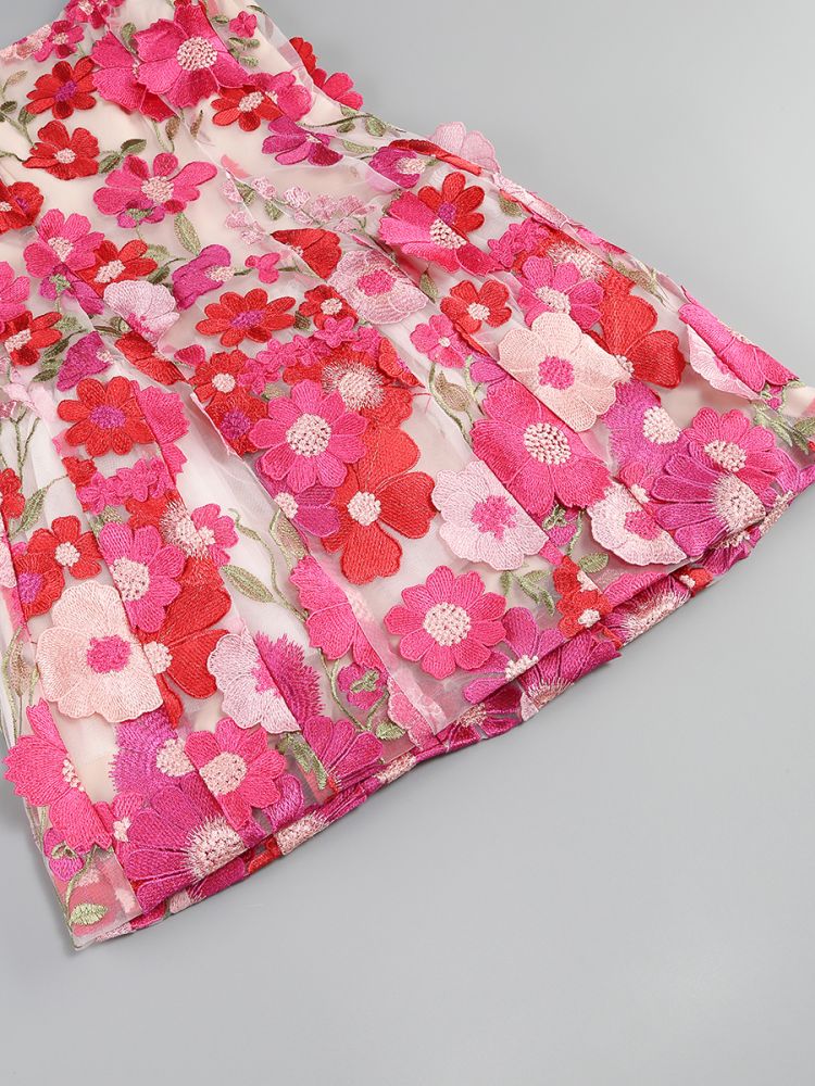 Fashionslee Women Boyko Hot Pink Floral A Line Mini Dress