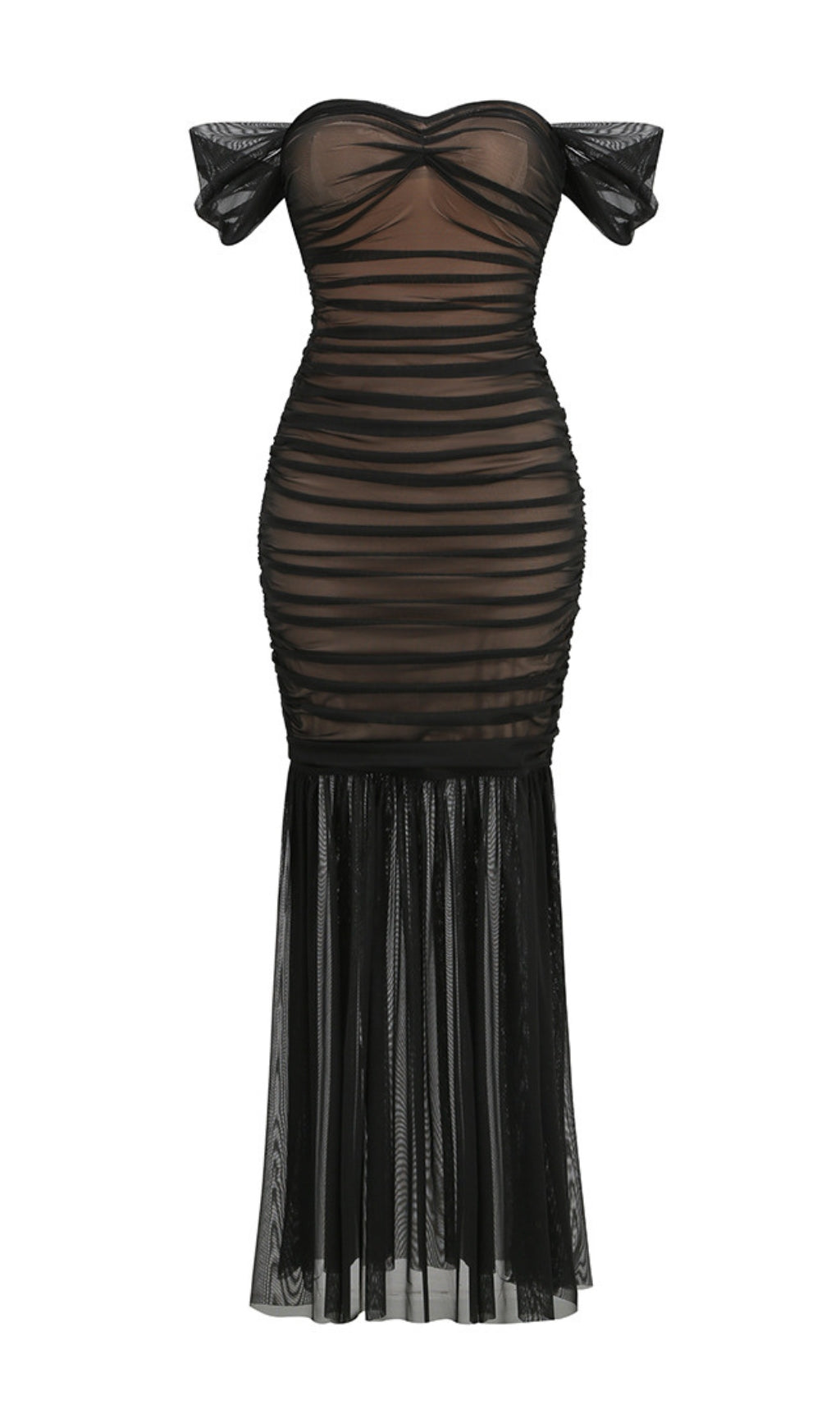 548e29c9a7d21deb86cf124e2c253058.jpeg Fashionslee Women Off Shoulder Mesh Ruched Maxi Dress