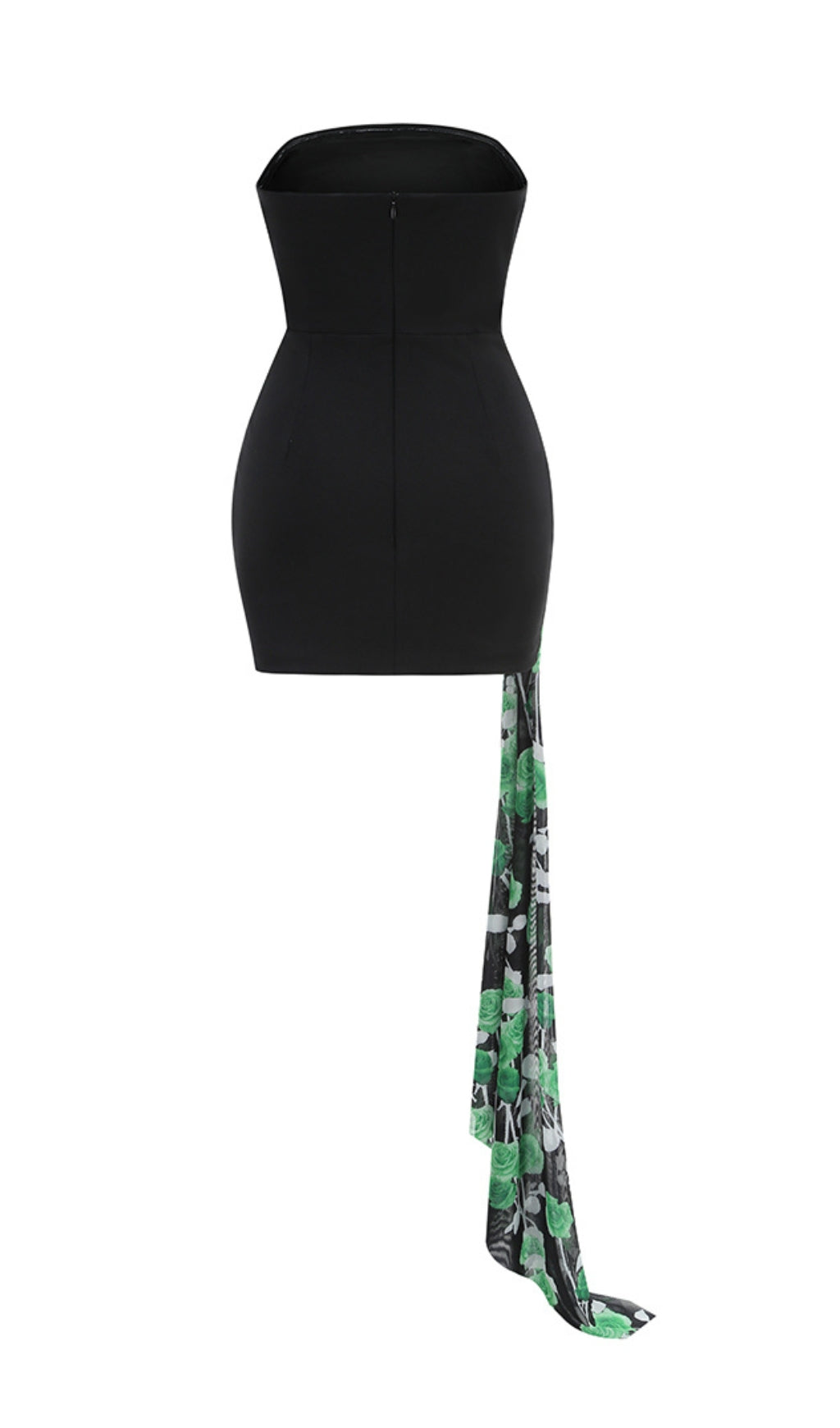Fashionslee Women Bonita Black Floral Strap Mini Dress