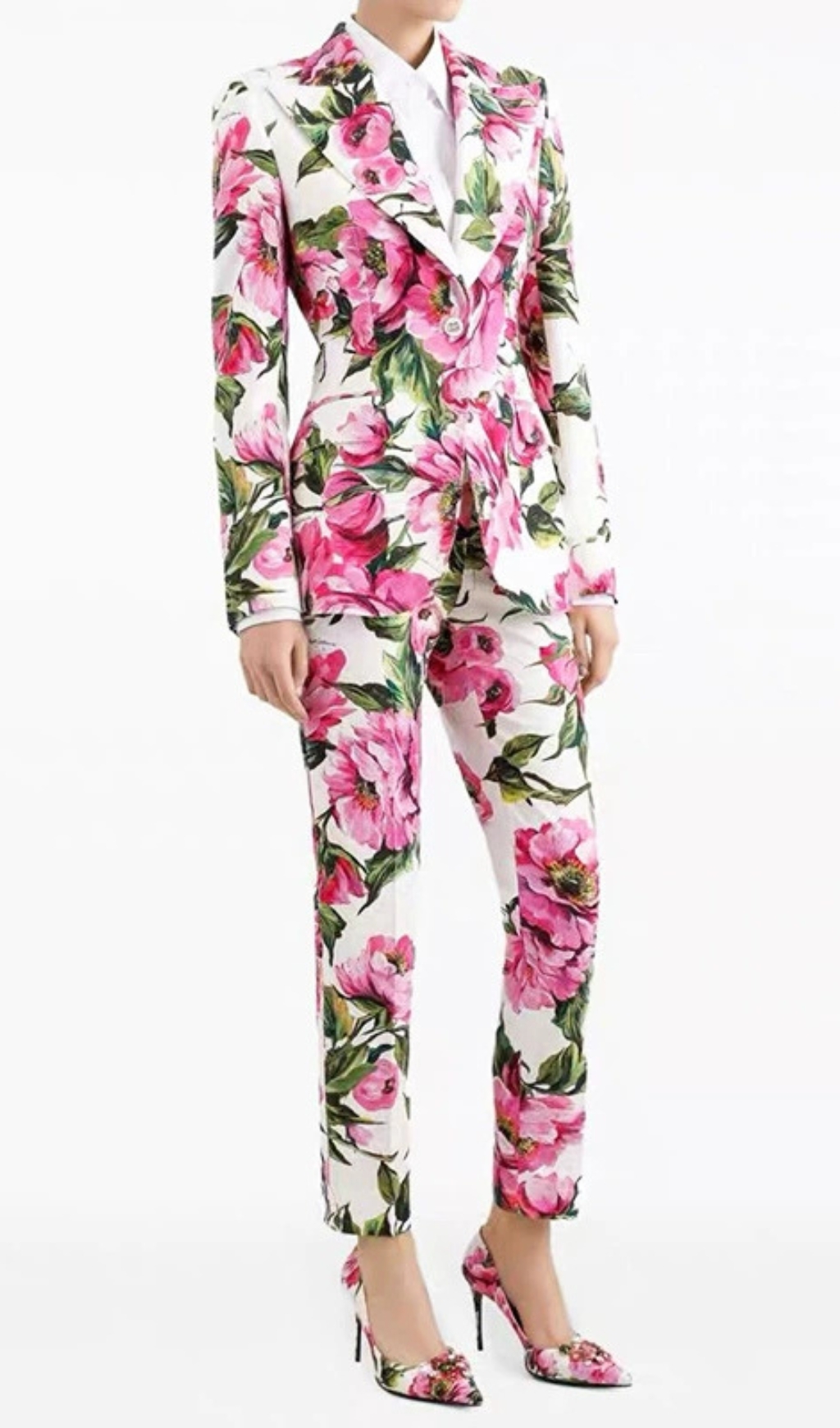 Fashionslee Women Gonzalo Flower Printed Blazer & Pants Set