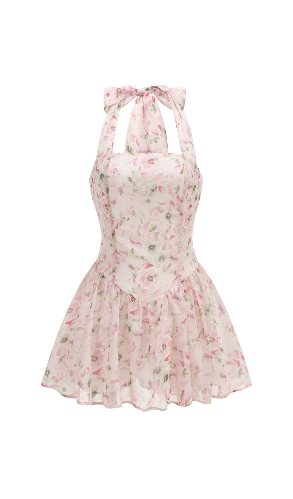 55892812bdeb81d83e0142b6c3d98563.jpg Fashionslee Women Hervé Pink Halter Floral Mini Dress