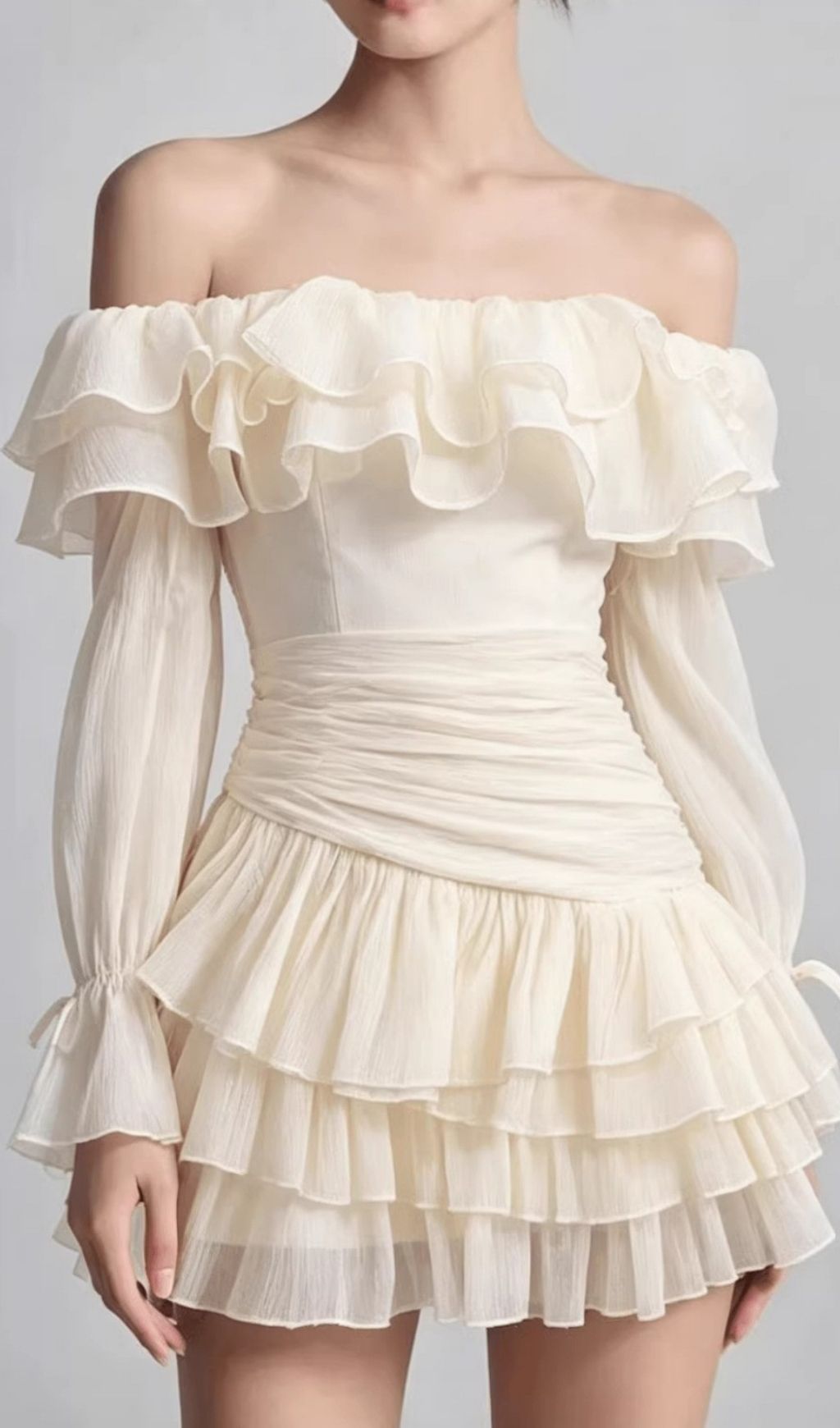 Fashionslee Women Kimya Off-Shoulder Ruffle Mini Dress