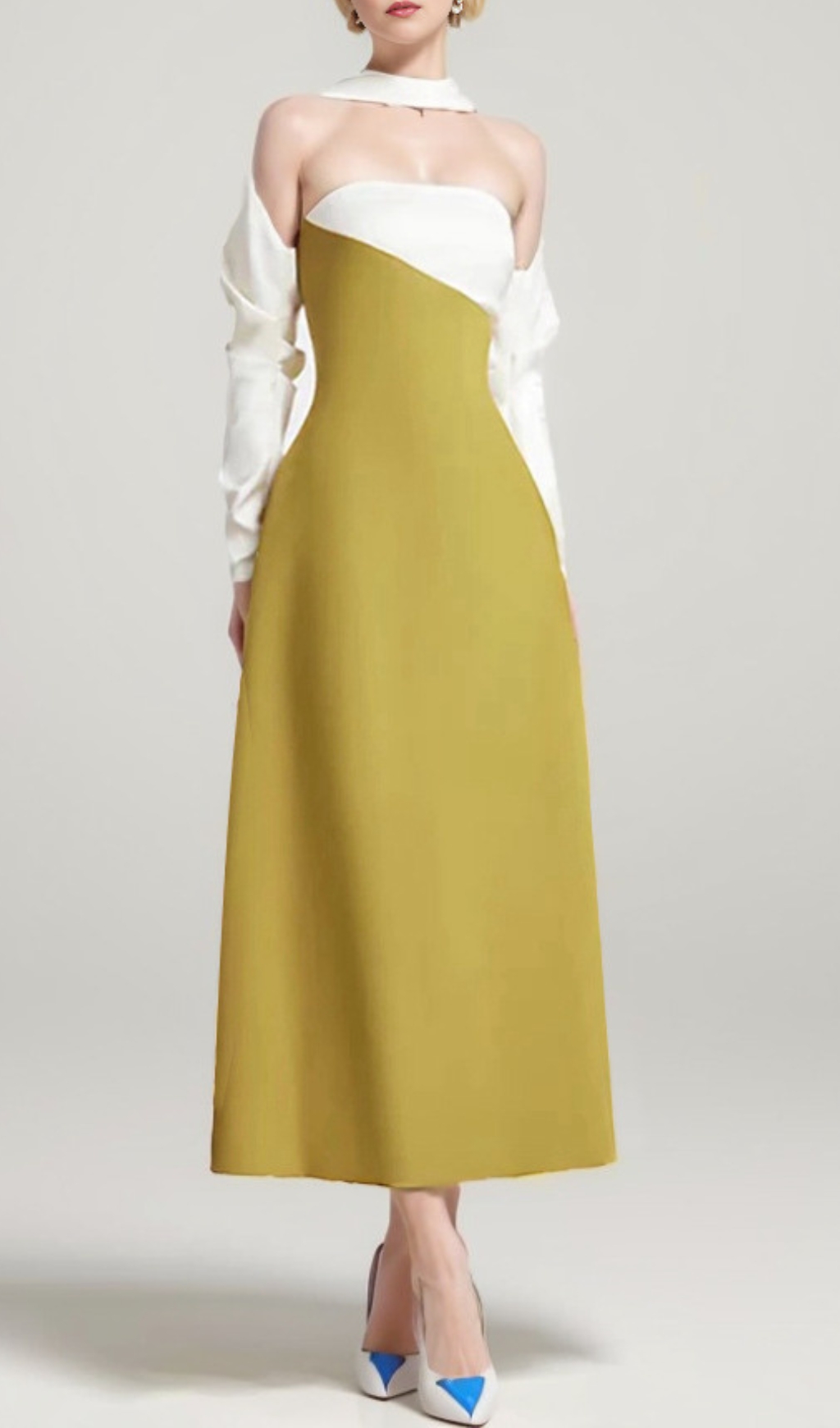 Fashionslee Women Bryna Off Shoulder Long Sleeve Midi Dress