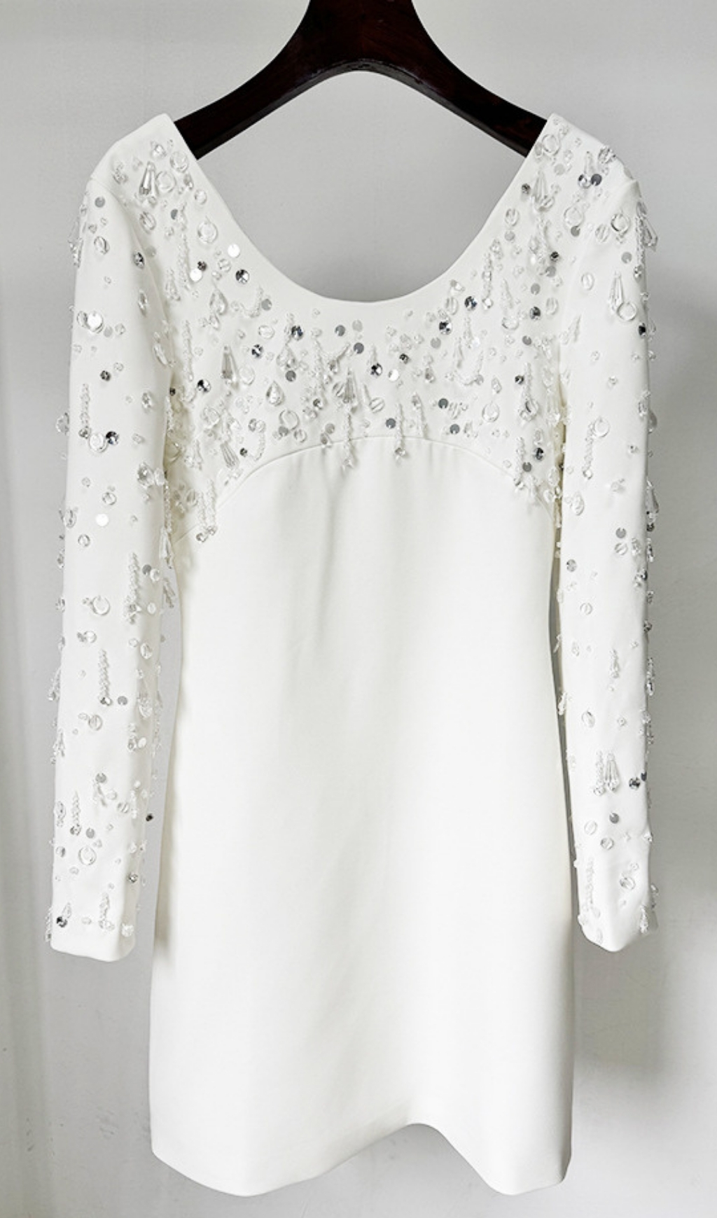 WHITE VIRAL EMBELLISHED MINI DRESS - OWNCI WHITE VIRAL EMBELLISHED MINI DRESS - OWNCI