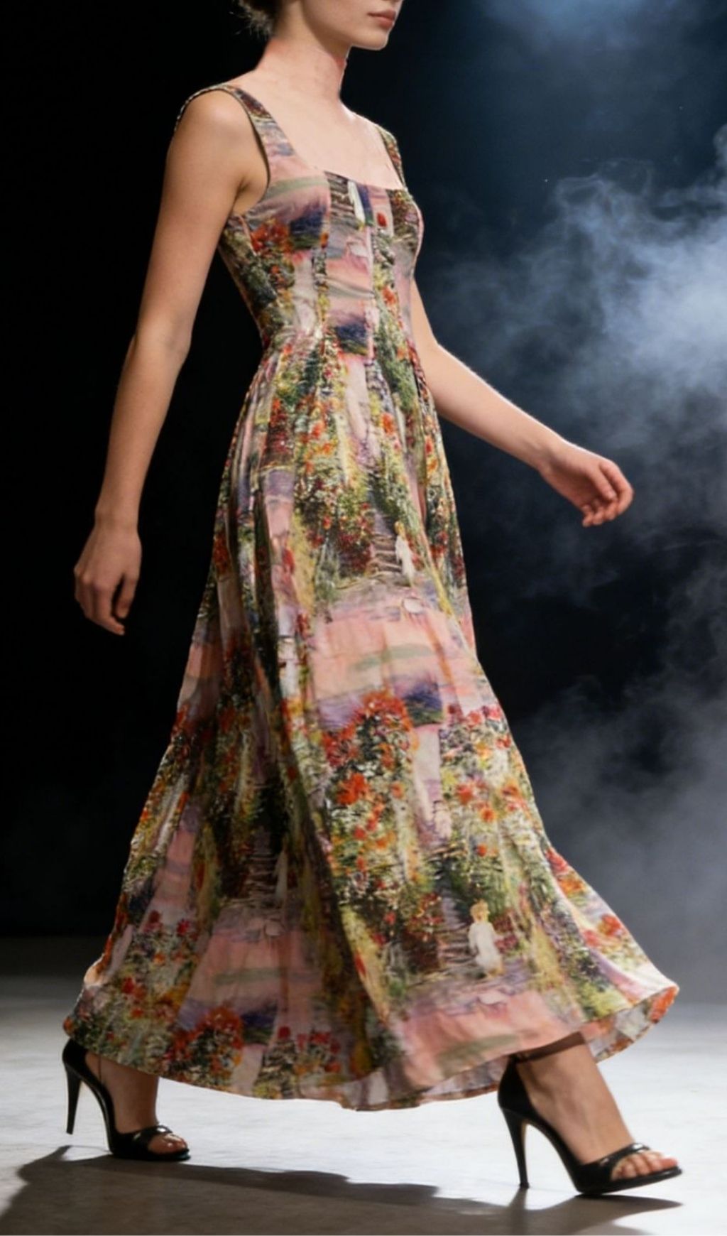 Fashionslee Women Kallima Strappy Printed Maxi Dress
