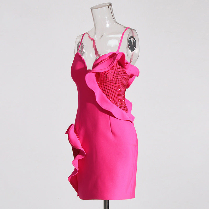 Fashionslee Women Amalia Heart Embellished Mini Dress