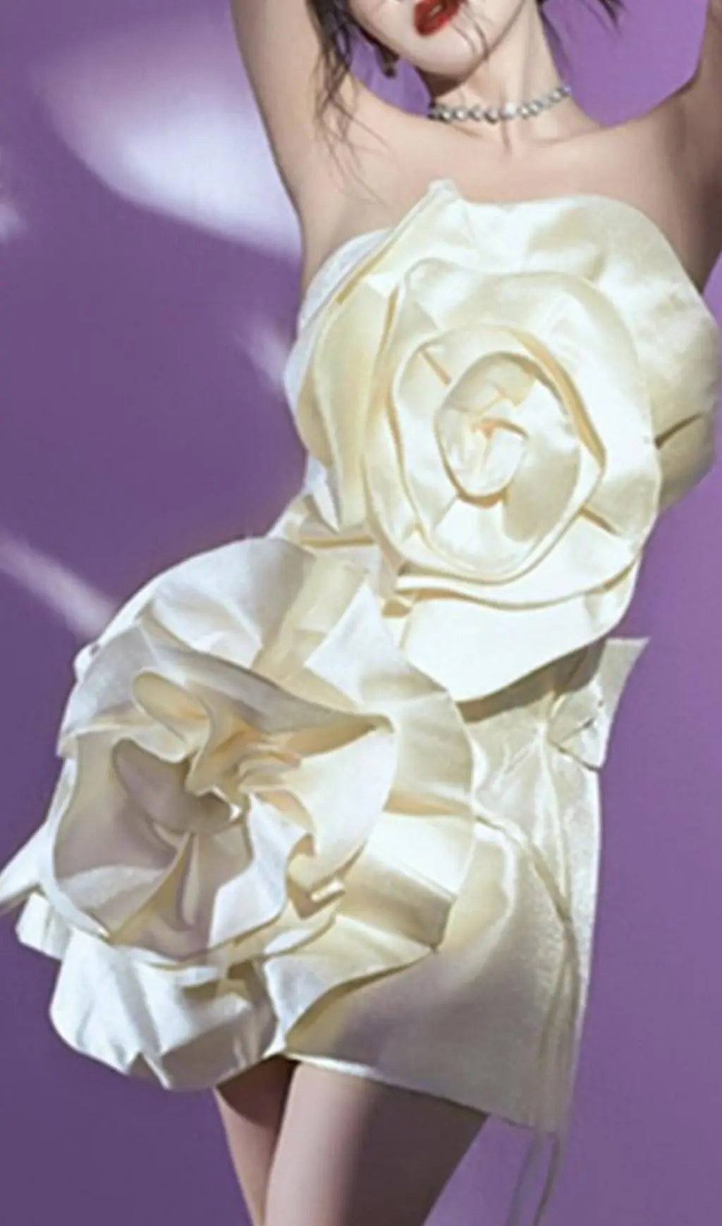 Fashionslee Women Achlys Beige Flower Bind Mini Dress