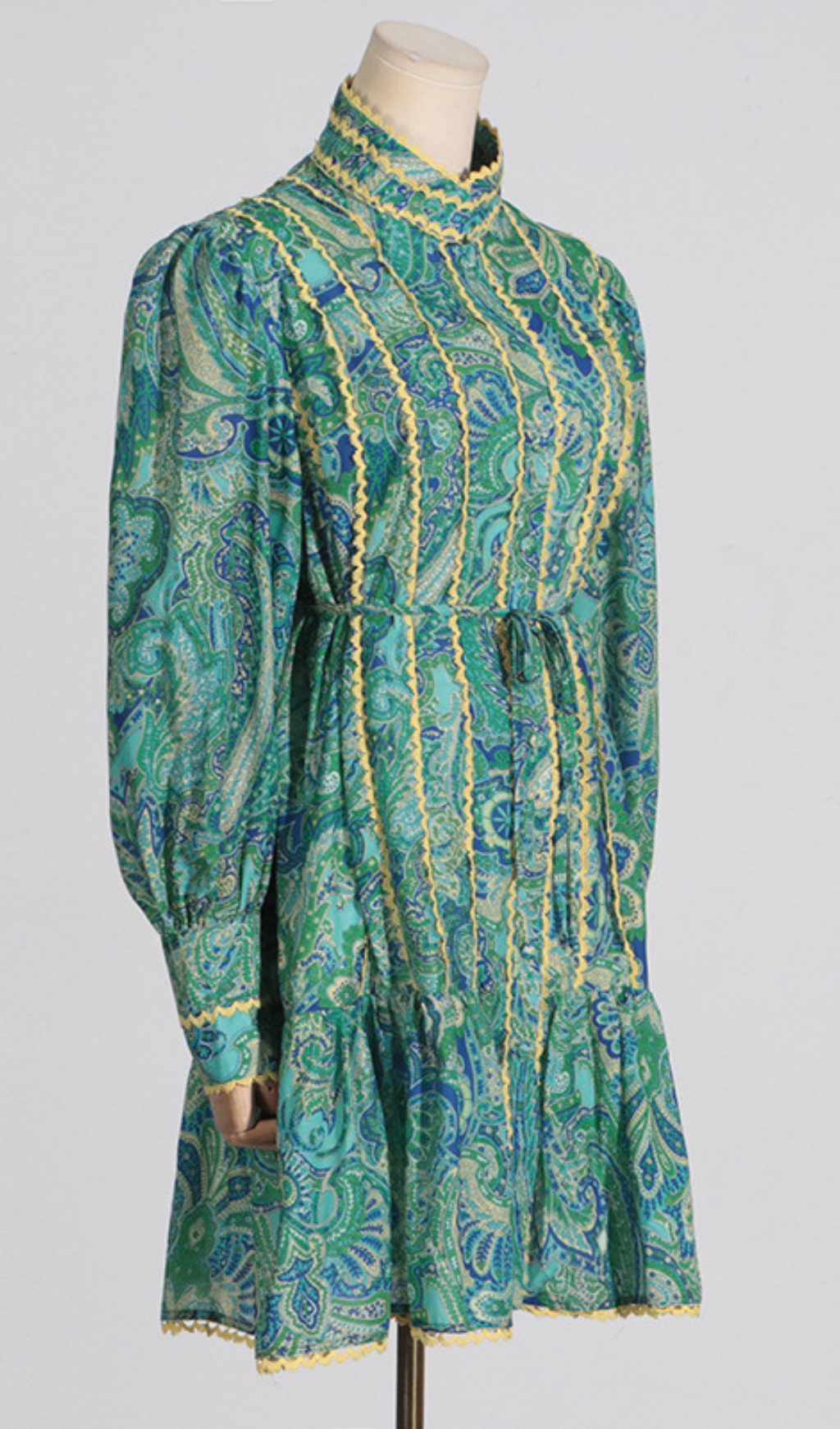 57a4c389e6285eb1d39cbf48e92b9b22.jpg Fashionslee Women Bull Green Printed Long Sleeve Mini Dress