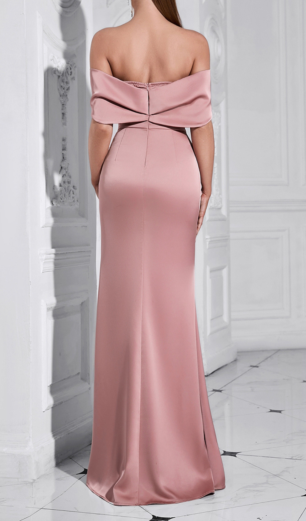 Fashionslee Women Clemente Crystal Ruched Maxi Dress