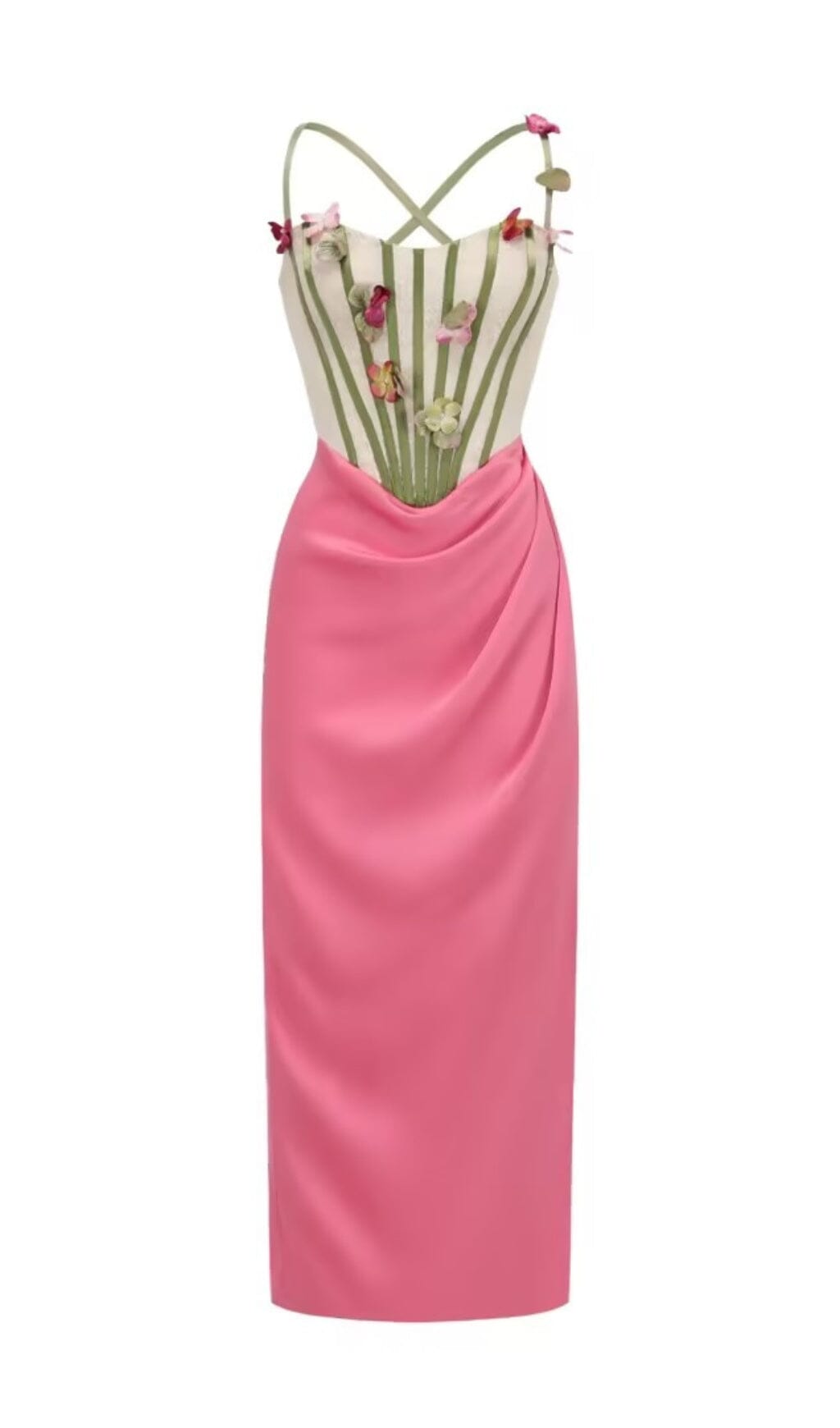 582fab645ed21b7ce530c8ad82e54880.jpeg Fashionslee Women Flower Vine Corset Midi Dress In Pink
