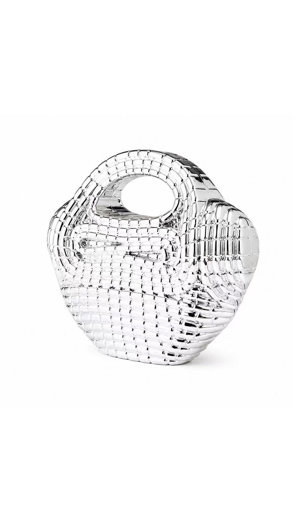 585aa862f63c10b72343b9965f716039.jpg Fashionslee Women Raxelyn Silver Sculpted Grid Bag
