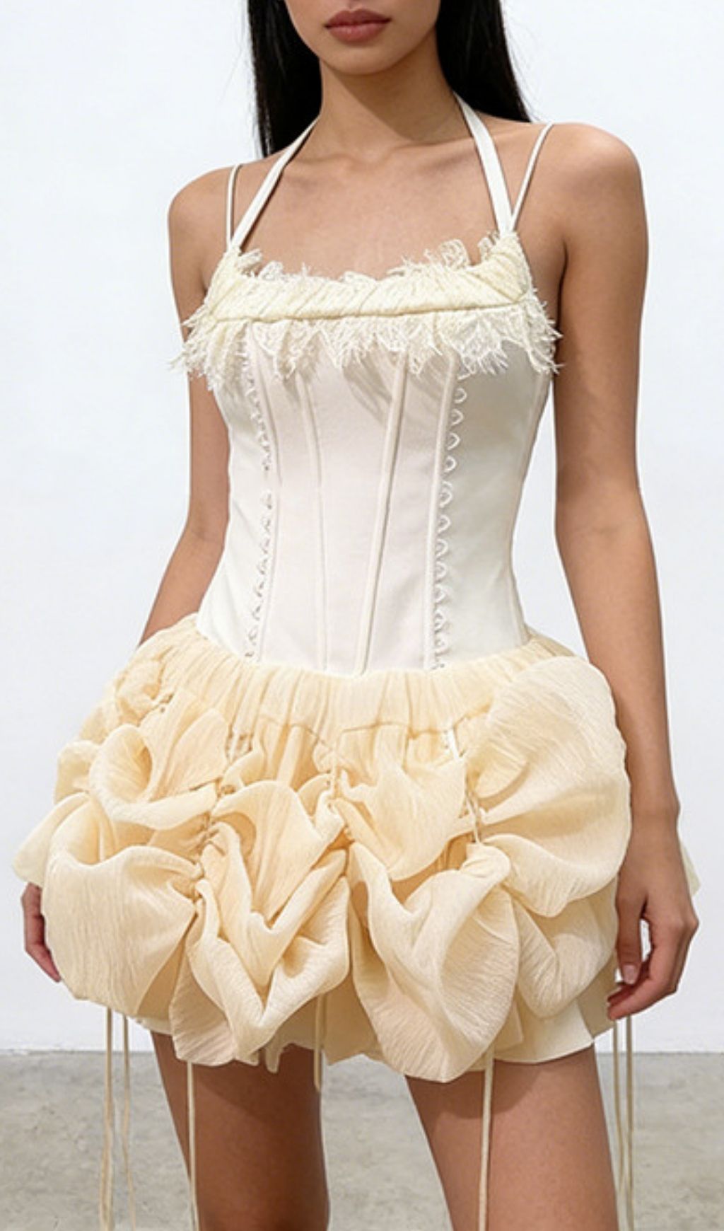 Fashionslee Women Kenya Apricot Corset Mini Dress