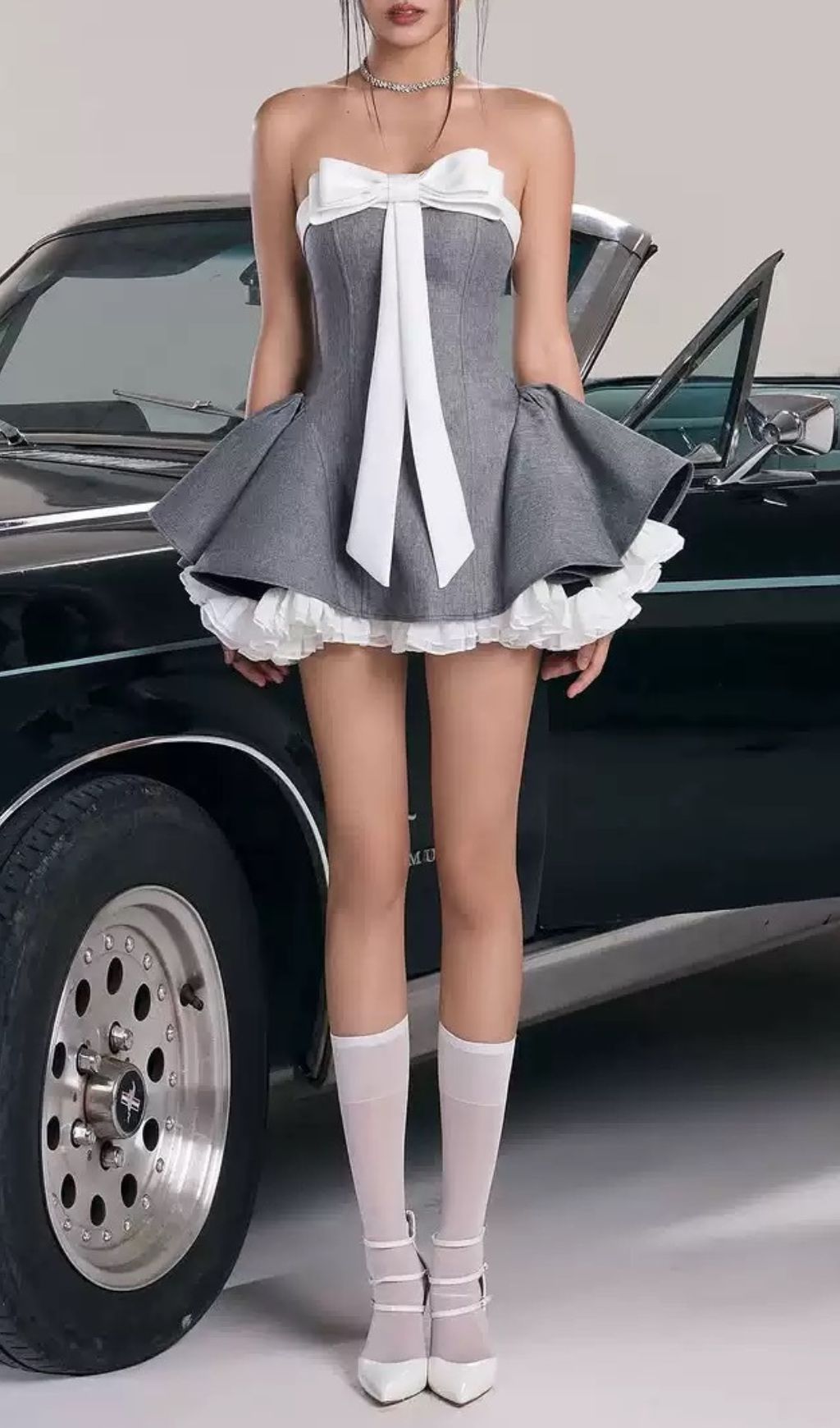 Fashionslee Women Hyde Strapless Bow Mini Dress