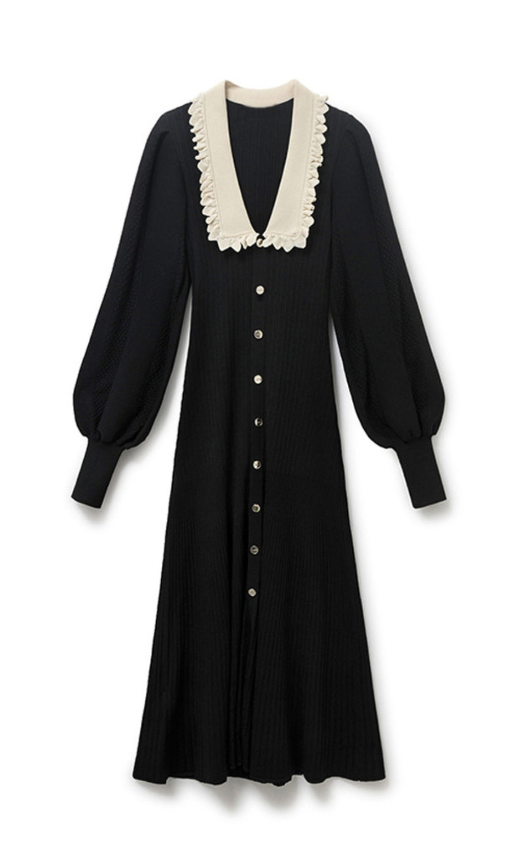 58689c1a5cedae54a797d298f06749d8.jpeg Fashionslee Women Adorján Flouncy Collars Midi Dress