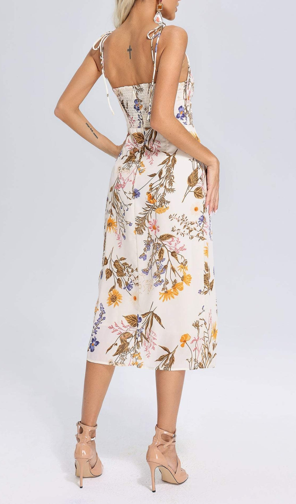 Fashionslee Women Analía Floral Printed Midi Dress