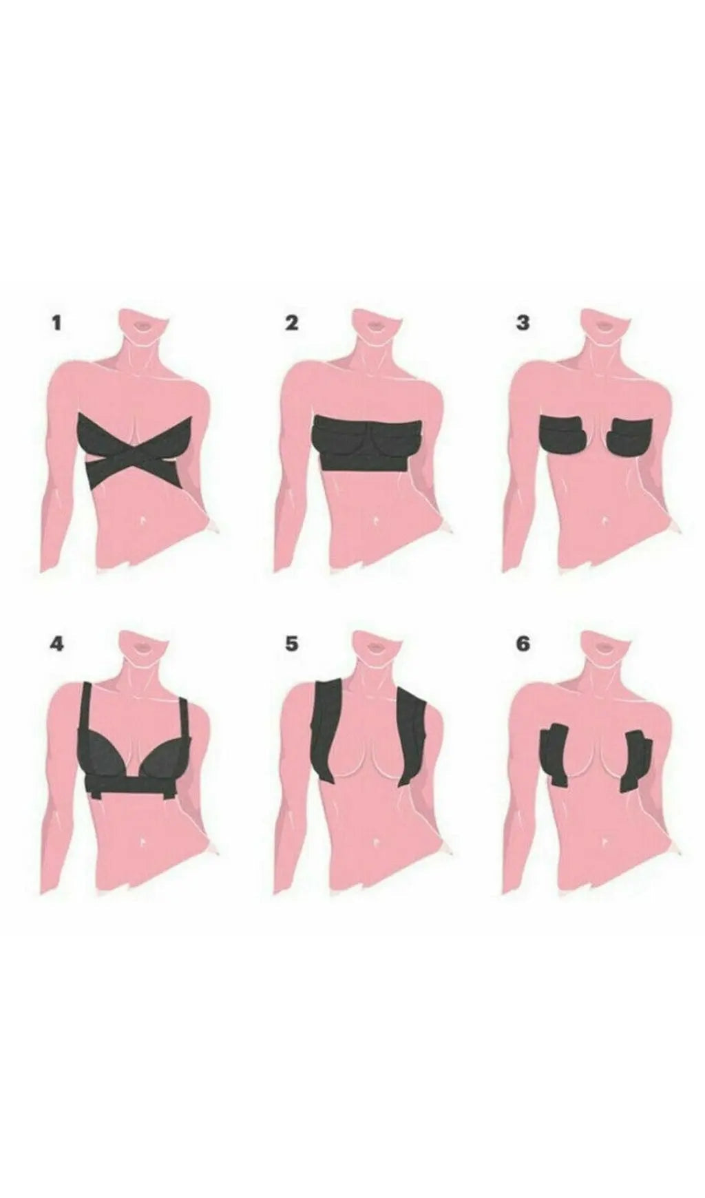 Fashionslee Women Black 5M Invisible Bra Boob Tape