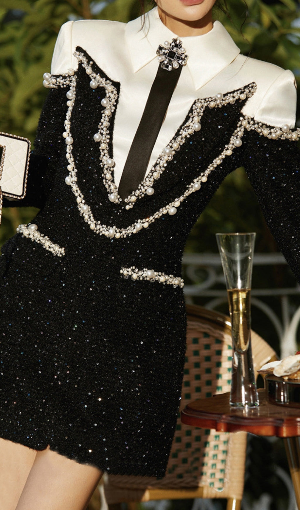 589a3fbaed6a6d4b2c2a87b27bcd94c5.jpeg Fashionslee Women Ata Pearl Sequins Dress
