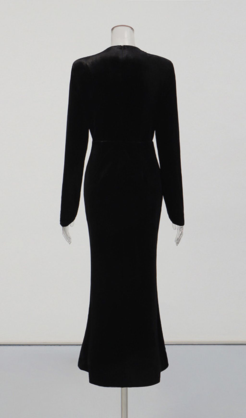 Fashionslee Women Kabira Black Diamante Long Sleeve Midi Dress