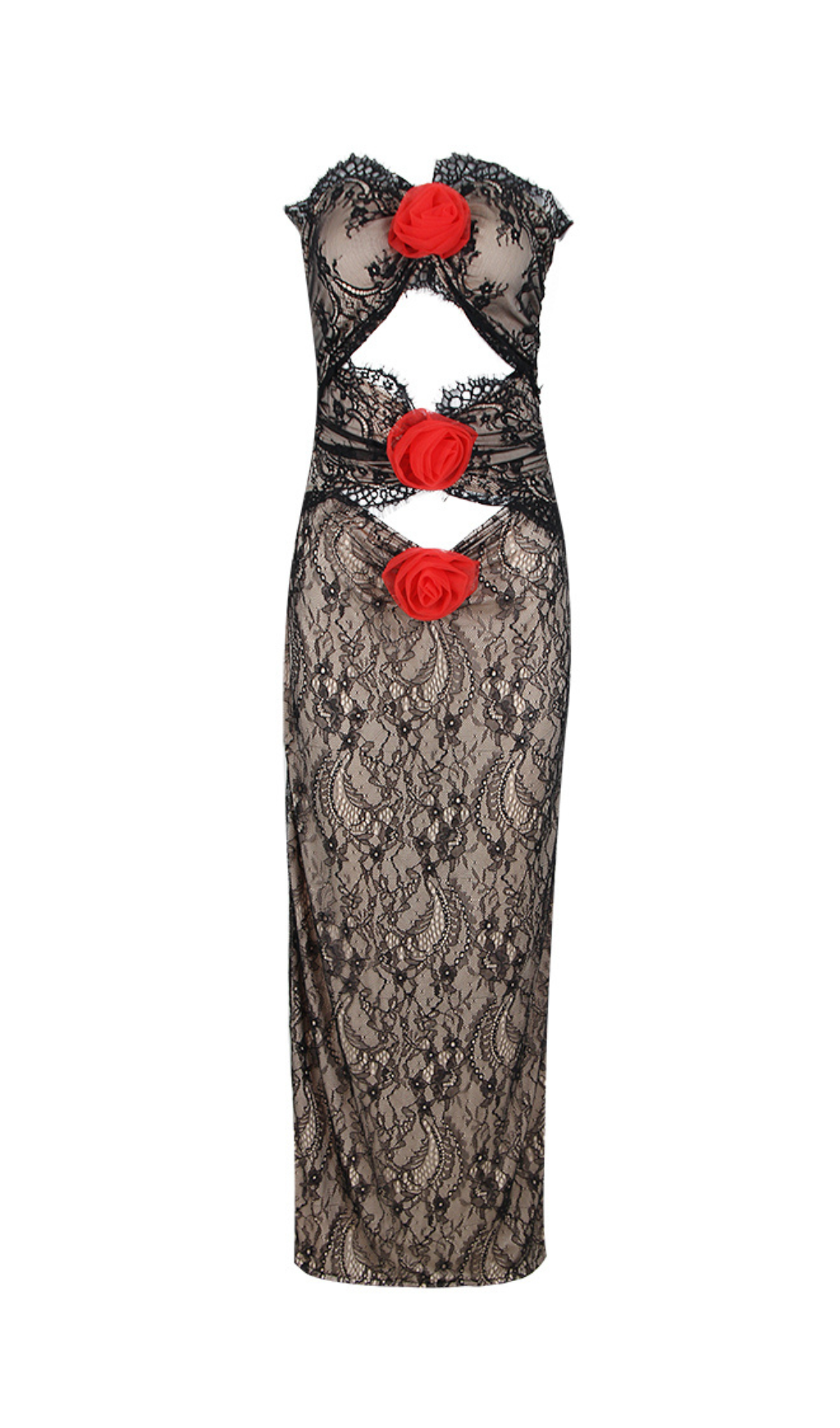 Fashionslee Women Adia Flower Cut-Out Maxi Dress
