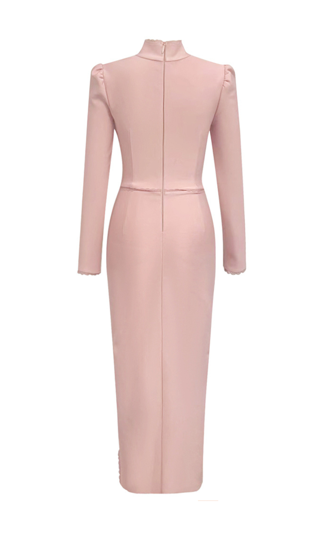 58d2dd72795f5a3b25271b7cf2b61195.png Fashionslee Women Low-Cut Long-Sleeved Slimming Tight Slit Maxi Dress