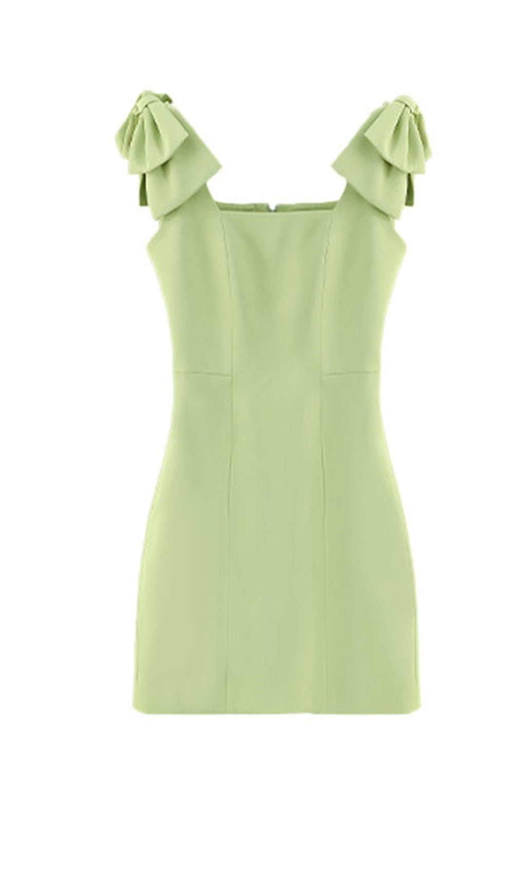 58e9db9efa30a8f1fc18a0a08a91c07d.jpeg Fashionslee Women Square Neck Bow Detail Mini Dress In Green