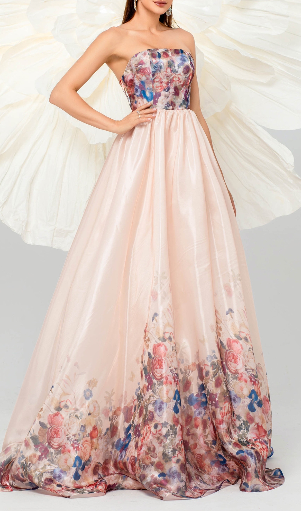 58ee6c9ab11f099d40f5d04165d1f466.jpg Fashionslee Women Bilhah Strapless Floral Print Maxi Dress