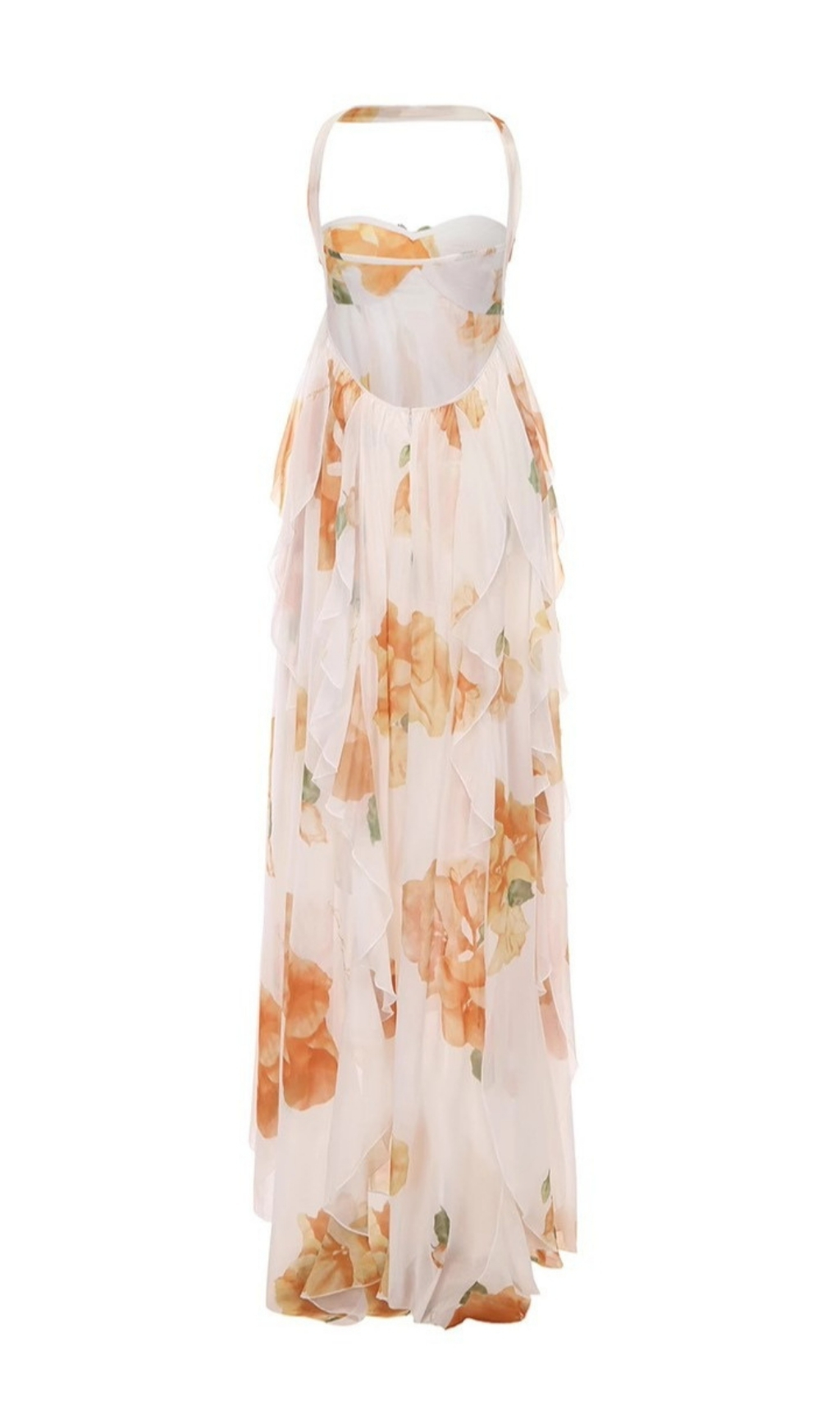 Fashionslee Women Emely Floral Printed Backless Maxi Dress