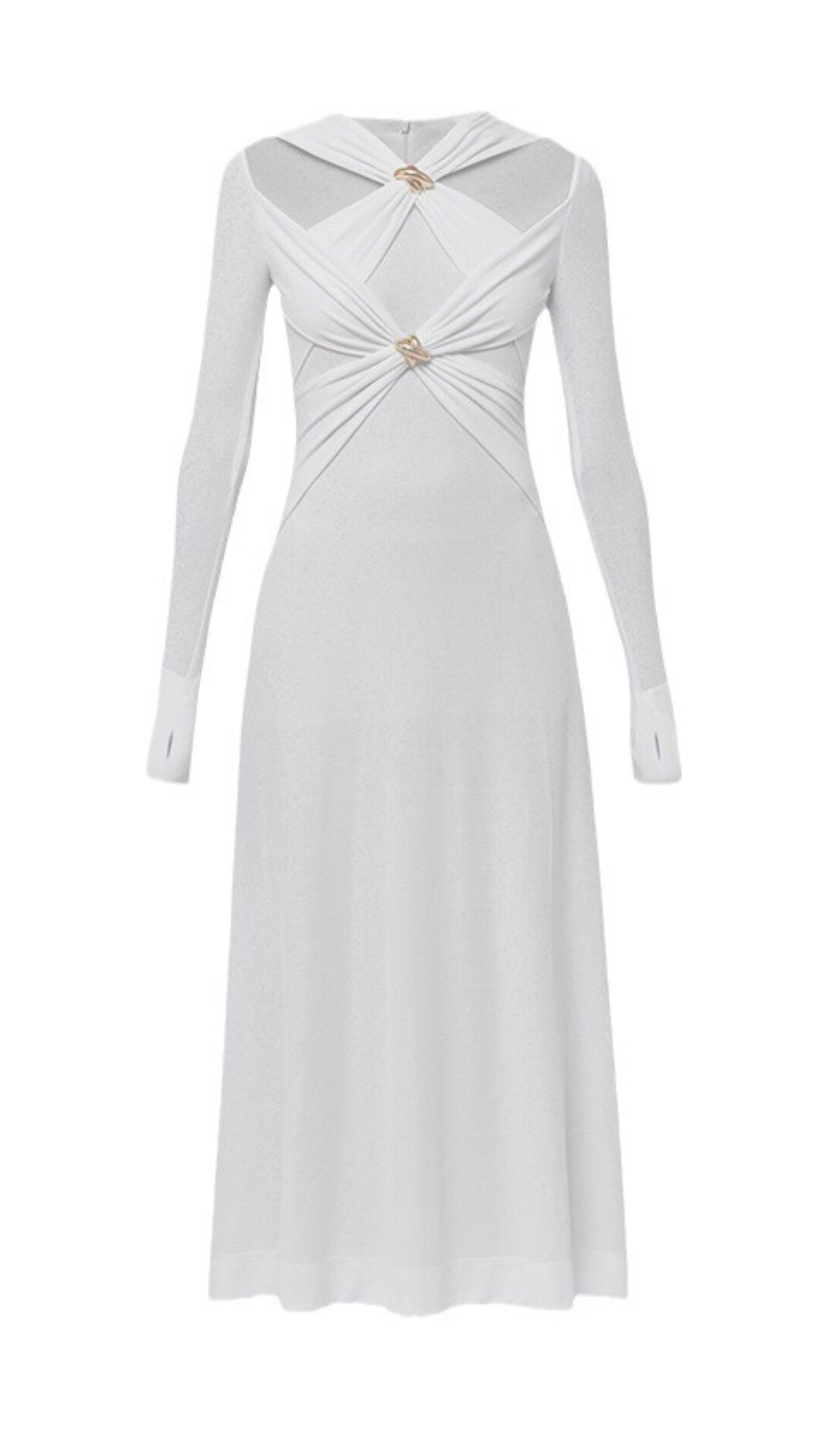 Fashionslee Women Braydon Cutout Knit Long Sleeve Midi Dress
