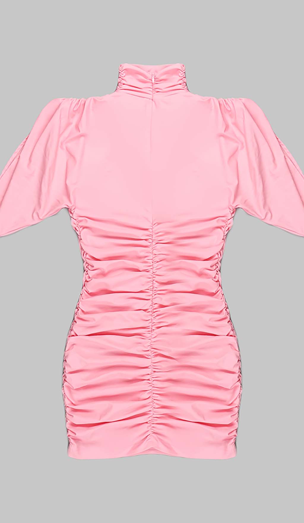 593ac5e77d074716aae4f6fb08d4e40a.jpeg Fashionslee Women Flower-Embellished Ruched Mini Dress In Pink